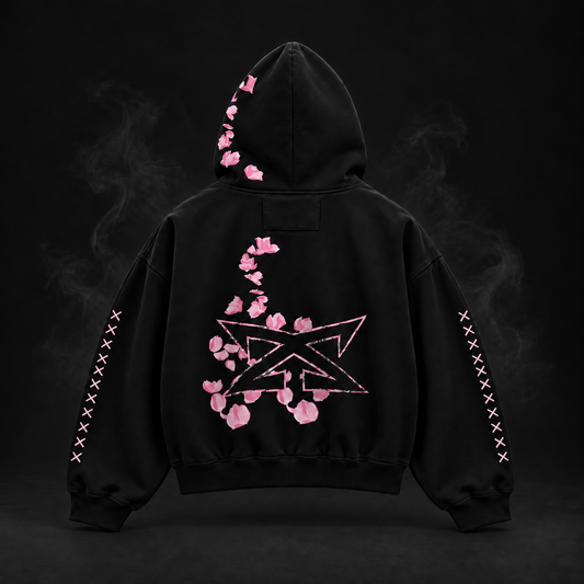 Black Rose Limited Edition Graphic Jacket - vista posterior con estampado de rosas