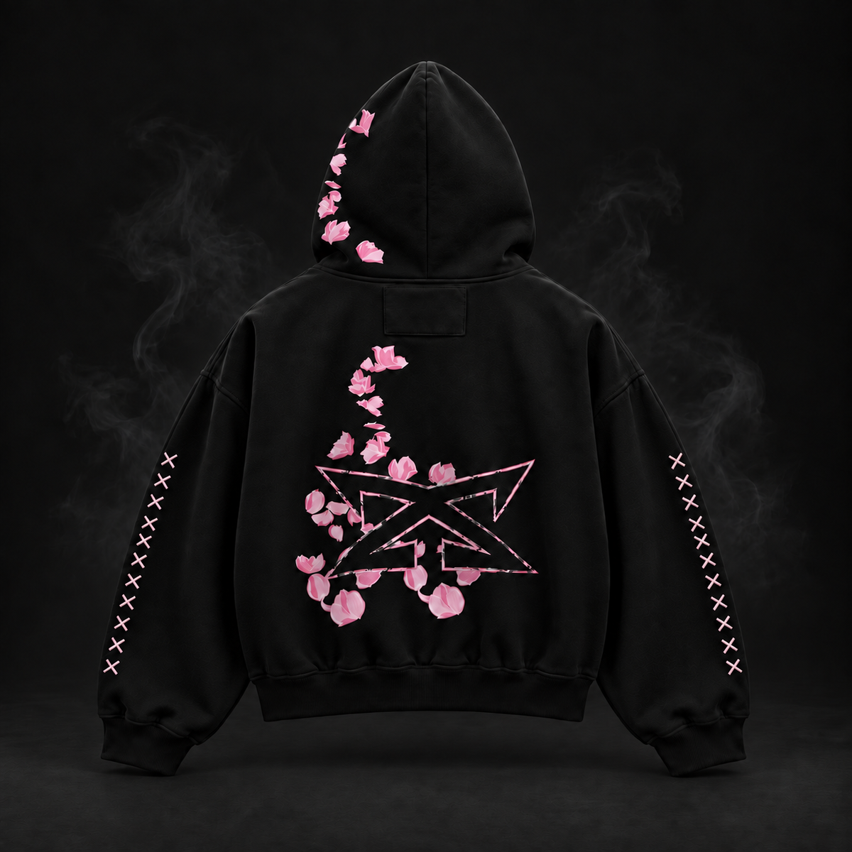 Black Rose Limited Edition Graphic Jacket - vista posterior con estampado de rosas
